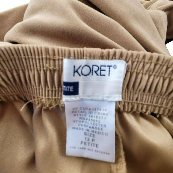 Koret Womens Pants Petite Size 12P Tan Pull-On Elastic Waist Camel Tan JH1783 - Picture 4 of 8